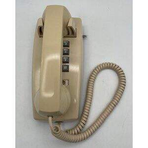 Vintage Wall Mounted AT&T Electric Push Button Phone, Beige, 2554BMP Untested